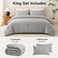 CozyLux King Comforter Set, 3 Pieces Down Alternative Bedding, Light Grey