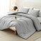 CozyLux King Comforter Set, 3 Pieces Down Alternative Bedding, Light Grey