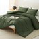 CozyLux Queen Comforter Set, 3 Pieces Down Alternative Bedding, Olive Green