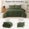 CozyLux Queen Comforter Set, 3 Pieces Down Alternative Bedding, Olive Green