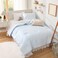 Andency Blue Gingham Comforter Set Twin, Blue Checkered Grid Plaid Bedding