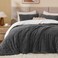 Bedelite Fluffy Sherpa Queen Comforter Set, Charcoal