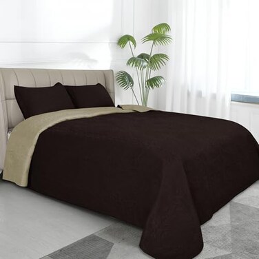 Easy-Going Reversible Quilt Set King, Bedspread with 2 Shams