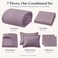 CozyLux Full Comforter Sets, 7 Pieces Dusty Purple Seersucker Bed in a Bag