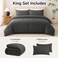 CozyLux King Comforter Set, 3 Pieces Down Alternative Bedding, Dark Grey