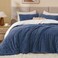 Bedelite Fluffy Sherpa Full Comforter Set, Navy Blue