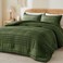 Bedelite Boho Comforter Set Queen - Tufted Boho Bedding Set, Olive Green