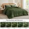 Bedelite Boho Comforter Set Queen - Tufted Boho Bedding Set, Olive Green