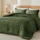 Bedelite Boho Comforter Set Queen - Tufted Boho Bedding Set, Olive Green