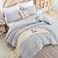 Weigelia Light Grey Comforter Set King, All Season Lightweight Bedding Set