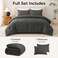 CozyLux Full Comforter Set, 3 Pieces Down Alternative Bedding, Dark Grey