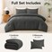 CozyLux Full Comforter Set, 3 Pieces Down Alternative Bedding, Dark Grey