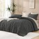 Andency Queen Comforter Set Dark Grey, 3 Pieces Bedding Set
