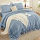 Andency Grayish Blue Super King Plus Ruffle Comforter Set, 3 Pieces