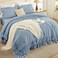 Andency Grayish Blue Super King Plus Ruffle Comforter Set, 3 Pieces