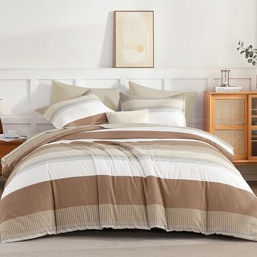 Andency Queen Comforter Set, Taupe, 7 Pieces