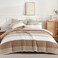 Andency Queen Comforter Set, Taupe, 7 Pieces