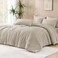 Andency Oatmeal Super King Comforter, 3 Pieces Boho Bedding Set
