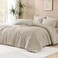 Andency Oatmeal Super King Comforter, 3 Pieces Boho Bedding Set