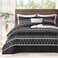 Andency Black Oversized King Quilt Set, 3 Pieces Boho Striped Bedspread