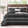 Andency Black Oversized King Quilt Set, 3 Pieces Boho Striped Bedspread