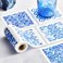 My drap Ceci X My Drap Mediterranean Tile Cotton Cocktail Napkins, Single-Use or Reuseable (4.5" X 4.5" - 50 Units Per Roll)