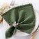 DeZerlor Olive Green Summer Fall Linen Reusable Cloth Napkins Set of 12