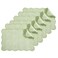 Hombys Quilted Placemats Set of 6 Washable-13X18 Inches Rectangular Placemats for Kitchen Table-100% Cotton Fabric Rectangular Table Mats, (White with Light Green)