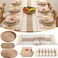 Zevexia Placemats Set of 6, 32-Piece Boho Table Setting for Six