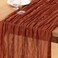 DeZerlor Terracotta Cheesecloth Table Runner 1 Pack Fall Runner