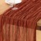 DeZerlor Terracotta Cheesecloth Table Runner 1 Pack Fall Runner