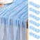 DeZerlor Baby Blue Cheesecloth Table Runners 6 Pack Summer Boho Runners