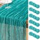 DeZerlor Teal Green Cheesecloth Table Runners 6 Pack Summer Boho Runners