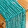 DeZerlor Teal Green Cheesecloth Table Runners 6 Pack Summer Boho Runners