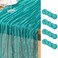 DeZerlor Teal Green Cheesecloth Table Runners 4 Pack Summer Boho Runners