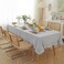 Boao Cotton Striped Tablecloth Rectangle 60" X 120" Blue White