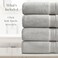 Springtree Home Luxury Bamboo Rayon Plush Bath Towel Set 4-Pack Grey