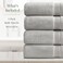 Springtree Home Luxury Bamboo Rayon Plush Bath Towel Set 4-Pack Grey