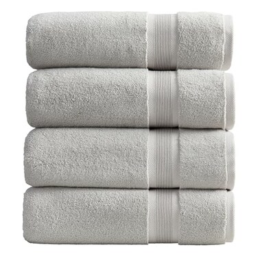 Springtree Home Luxury Bamboo Rayon Plush Bath Towel Set 4-Pack Grey