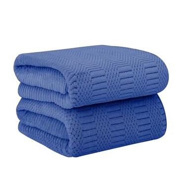 Jml Microfiber Bath Towels, Navy, 30" X 60", 2 Pack