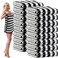 SmoothNovelty 16 Pack Microfiber Bath Towels Bulk, Black, Grid