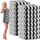 SmoothNovelty 16 Pack Microfiber Bath Towels Bulk, Black, Grid