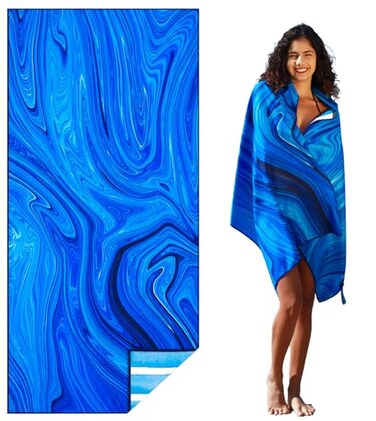 Widdonen Microfiber Beach Towel, Compact 71X32 Inch, Lightweight