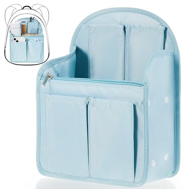 Dansydaisy 11" Mini Backpack Organizer Insert Waterproof Purse Insert Blue