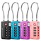Fosmon Tsa Approved Cable Luggage Locks, 4 Digit Combination, 4 Pack