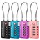 Fosmon Tsa Approved Cable Luggage Locks, 4 Digit Combination, 4 Pack
