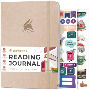 Clever Fox Reading Journal, Book Tracking Log, 5.8 X8.3 Seashell