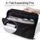 Sunee Zippered Binder Bag with Handle, 2-Inch 3-Ring O-Ring, 500-Sheet Capacity, Includes Zip Pocket, 5-TAB Expanding File Folder, Multi-Pocket Organizer Binder for Middle School, Black