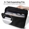 Sunee Zippered Binder Bag with Handle, 2-Inch 3-Ring O-Ring, 500-Sheet Capacity, Includes Zip Pocket, 5-TAB Expanding File Folder, Multi-Pocket Organizer Binder for Middle School, Black