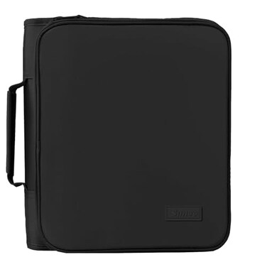 Sunee Zippered Binder Bag with Handle, 2-Inch 3-Ring O-Ring, 500-Sheet Capacity, Includes Zip Pocket, 5-TAB Expanding File Folder, Multi-Pocket Organizer Binder for Middle School, Black